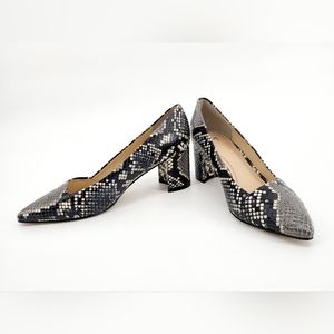 Marc Fisher LTD Leather Snake Print Block Heeled Shoe Size 6